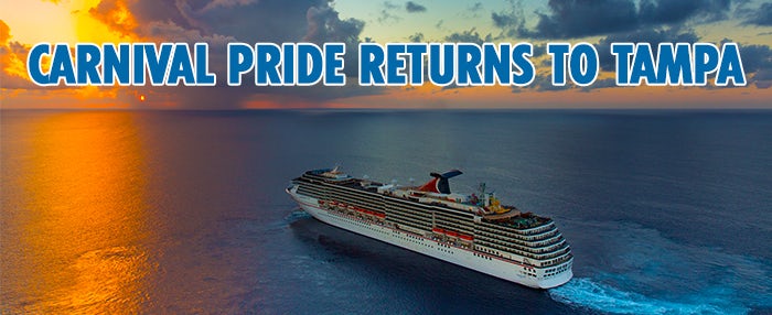 Carnival Pride Will Return to Tampa