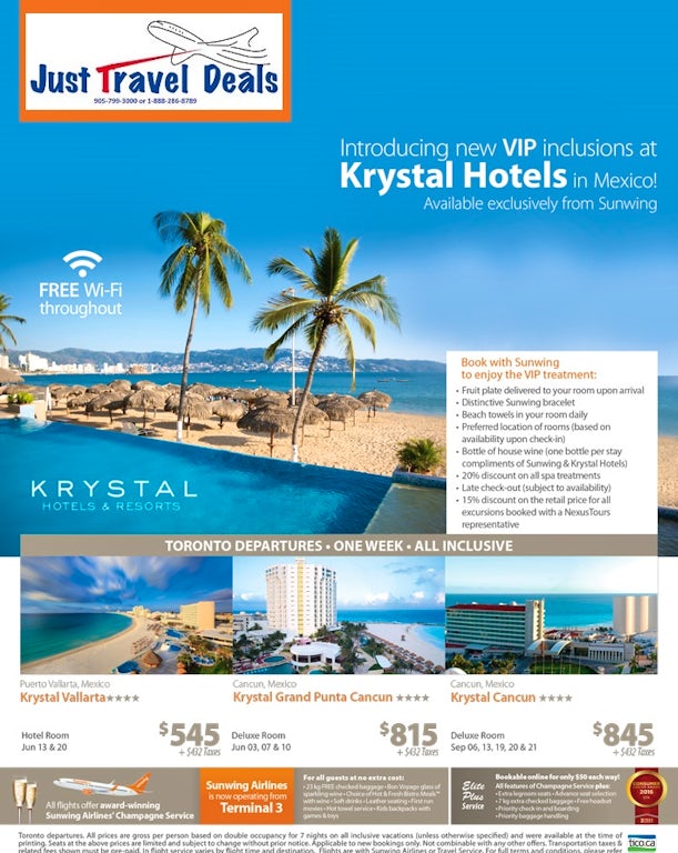 Krystal Hotels And Resorts Mexico Vacations From 545 Toronto Departures