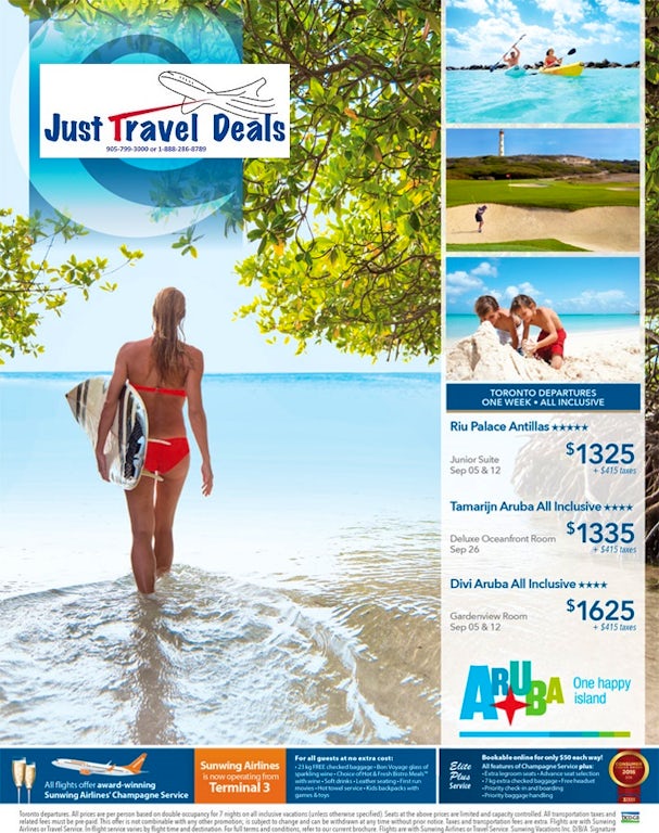 All Inclusive Aruba Sell Off Vacations Toronto departures