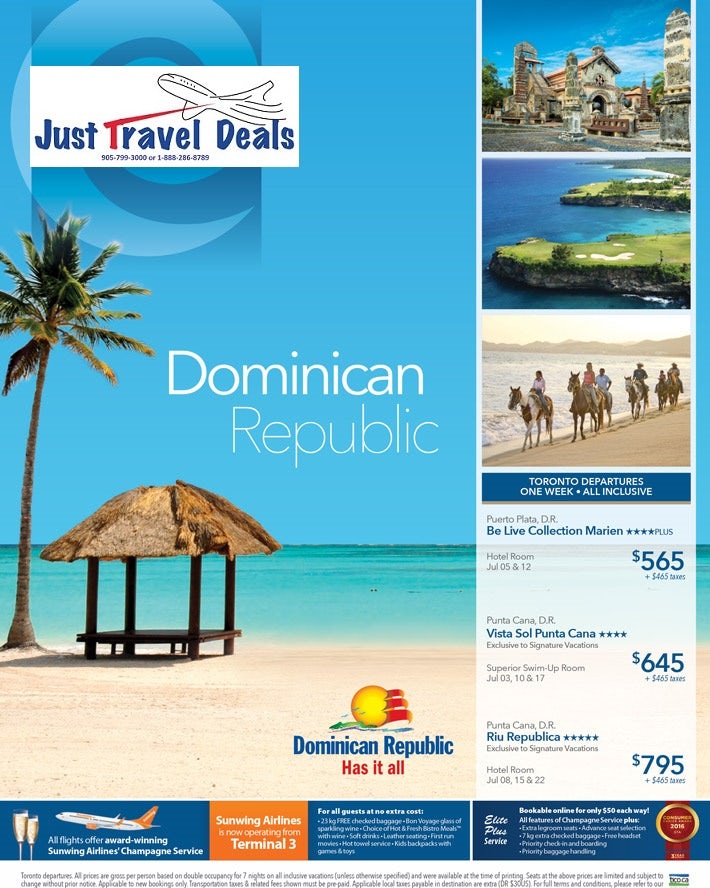 Dominican Republic all inclusive vacations from 565 Toronto departures